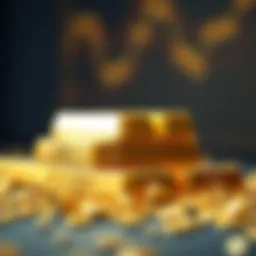 Golden bullion bars stacked elegantly