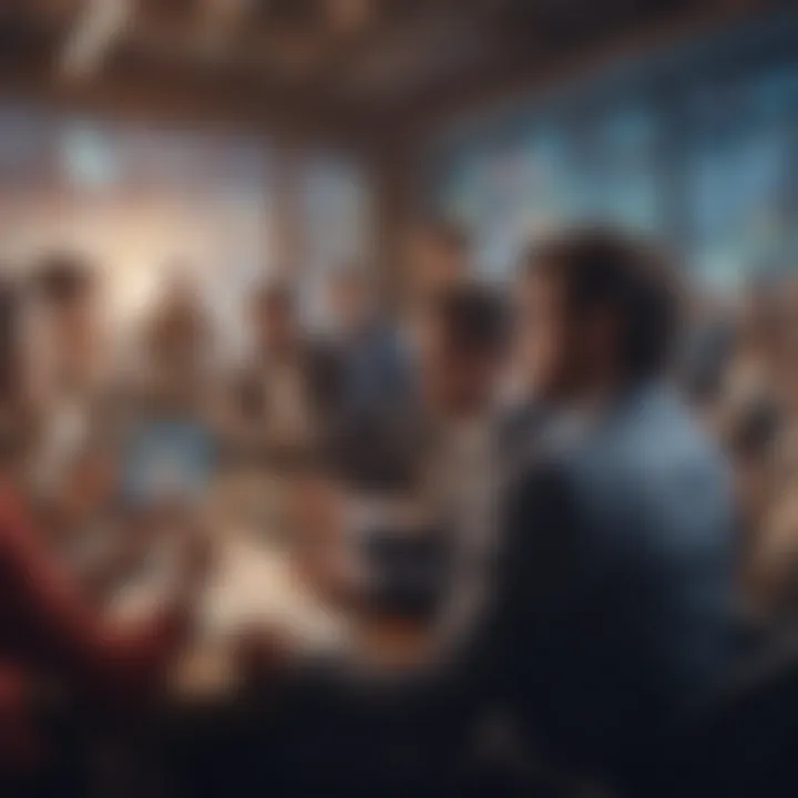 Diverse audience engaged in trading