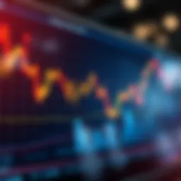 A graph displaying stock market trends with a downward slope indicating discount opportunities.