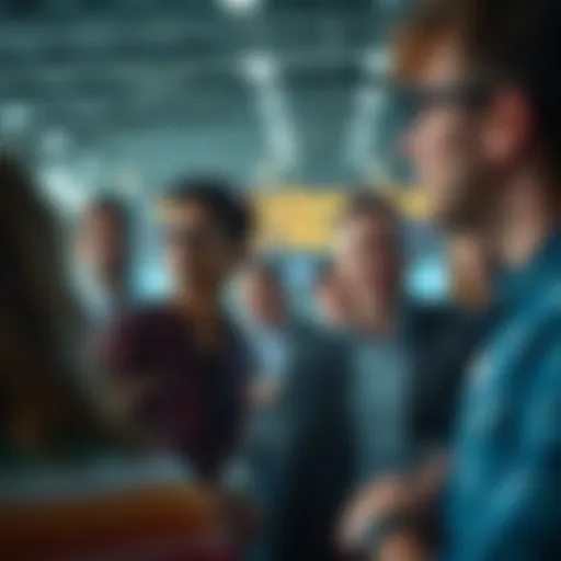 A diverse group of investors contemplating startup opportunities