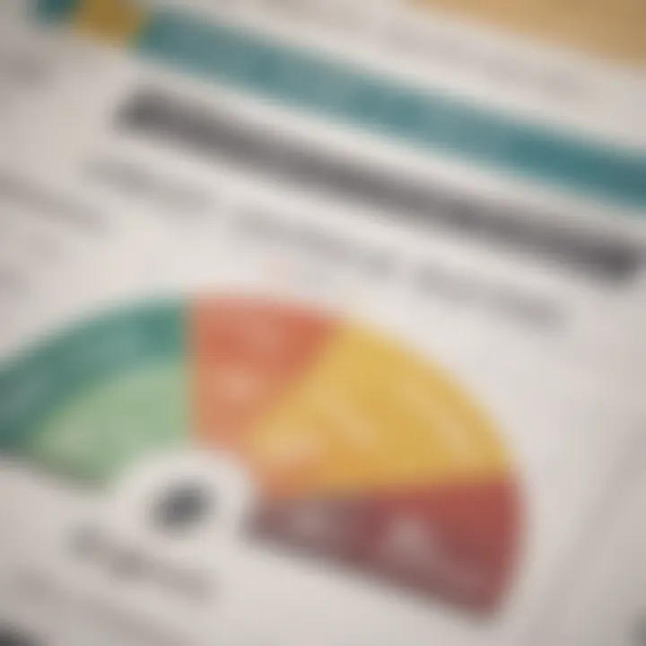 Visual representation of a credit report with key components highlighted