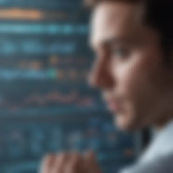 Close-up of a researcher analyzing genetic data