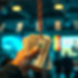 Conceptual representation of credit card cash withdrawal