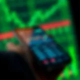 A close-up of a smartphone displaying a stock trading app interface.