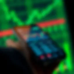 A close-up of a smartphone displaying a stock trading app interface.