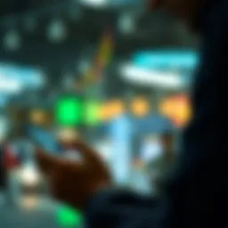 User engaging with a financial app on a smartphone