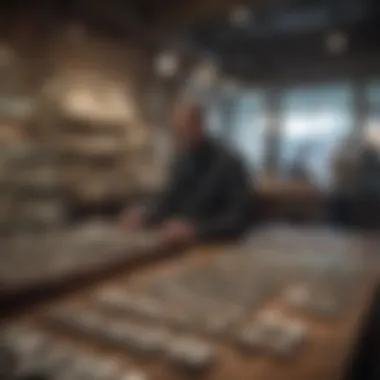 A local silver dealer displaying various silver items in a shop