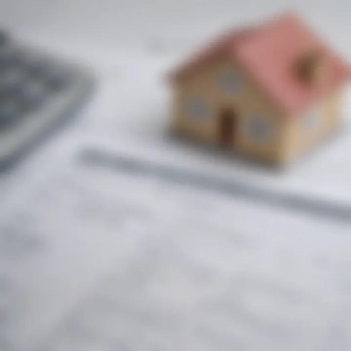 Close-up view of mortgage documents and calculator