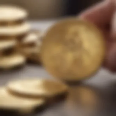 Close-up of a gold appraisal process