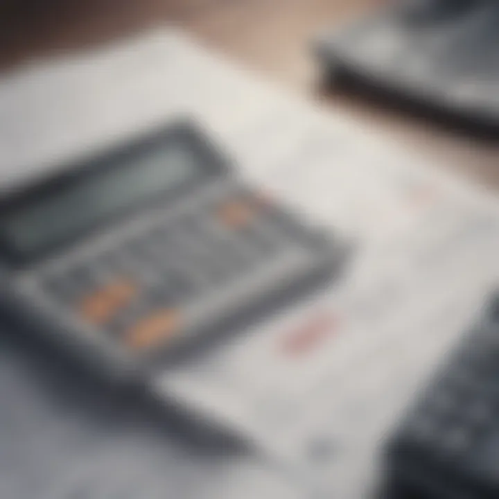 A close-up of financial documents and a calculator on a desk