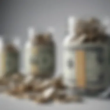 Compounding Money Growth Conceptual illustration of compounding money growth over time
