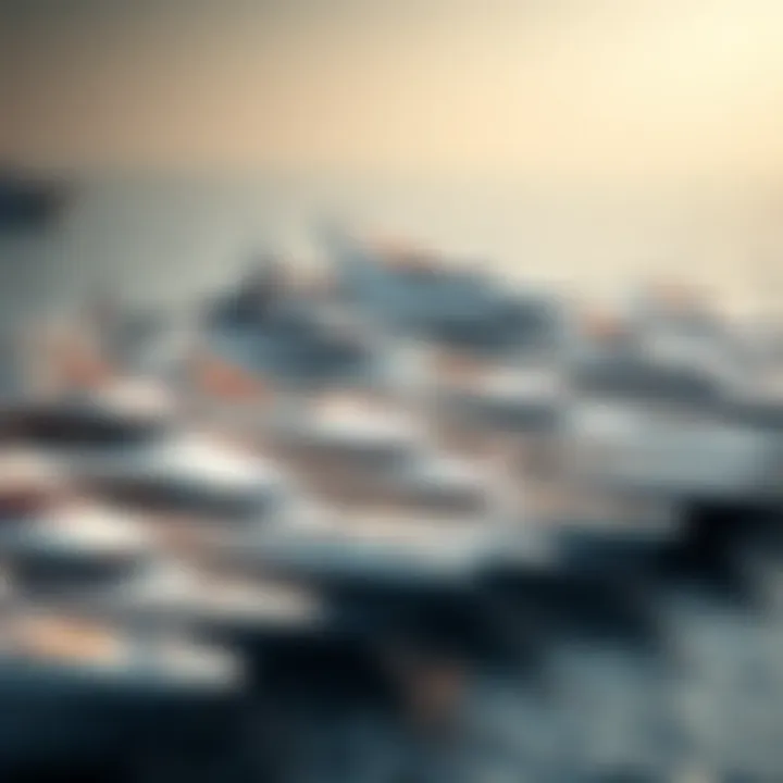 A diverse fleet of yachts demonstrating various types and sizes available in the market.