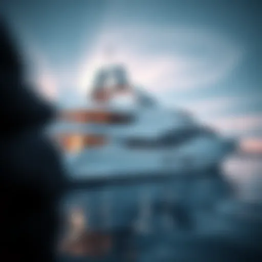 A luxurious yacht anchored in a serene harbor, showcasing opulence and elegance.