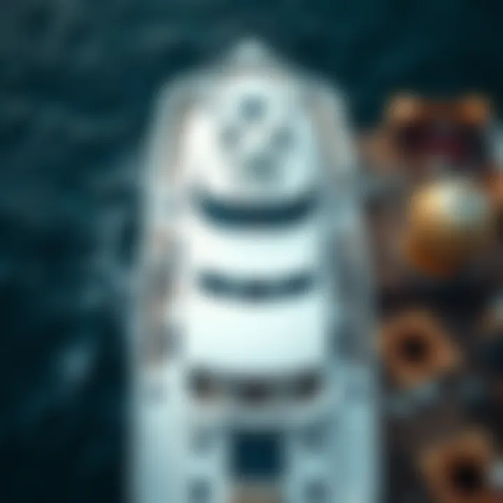 An aerial view of a yacht undergoing maintenance, highlighting the upkeep requirements.