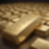 A close-up of gold bullion reflecting financial stability