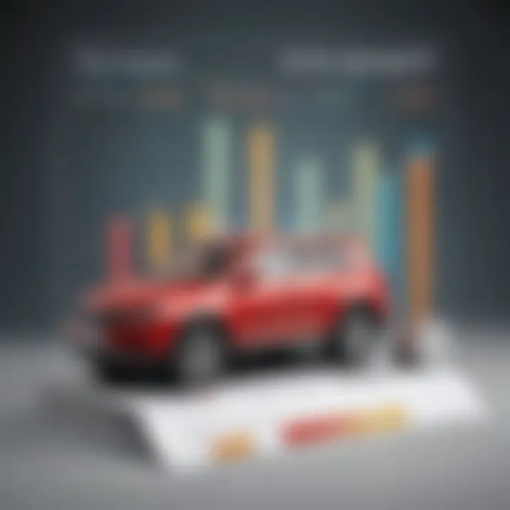 A graph illustrating the benefits and risks of no-deposit car finance