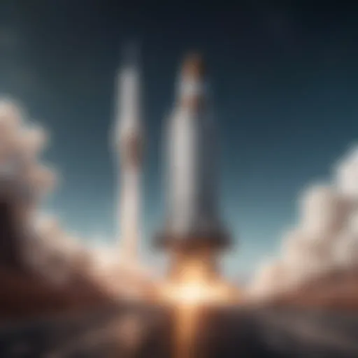 A futuristic rocket launch representing the new space era.