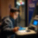 Youth engaging with an ATM card for the first time