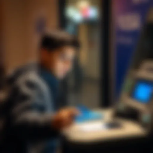Youth engaging with an ATM card for the first time